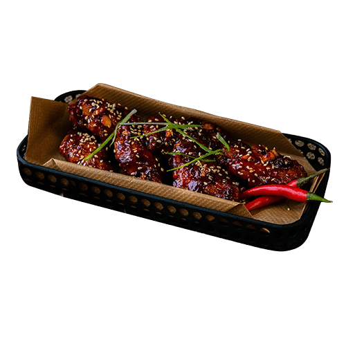 Sticky and spicy chicken wings