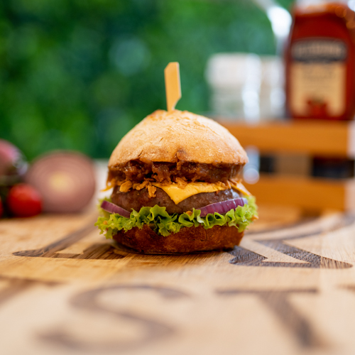 De satéburger