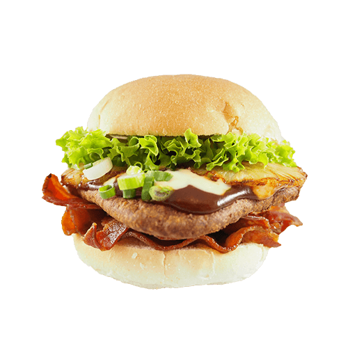 Tropical bacon BBQ burger