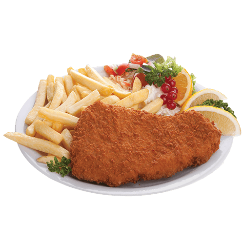 Pork schnitzel dish