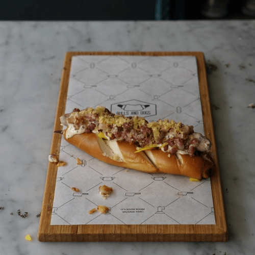 The bacon and chips dog