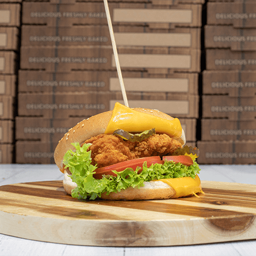 Crispy chicken filet burger