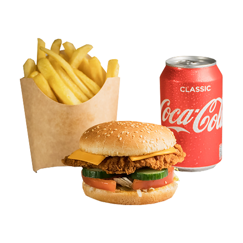 Crispy chickenburger menu