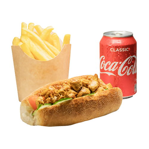 Broodje gekruide kip menu