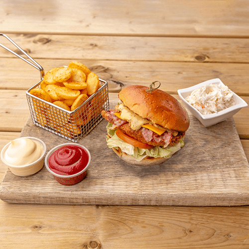 Crispy chickenburger menu
