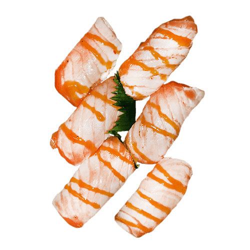 Flambeed salmon menu, 6 pieces
