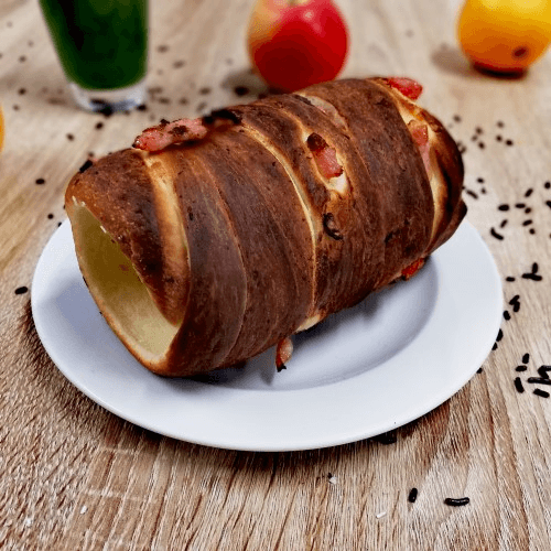 Bacon and cheese chimney cake