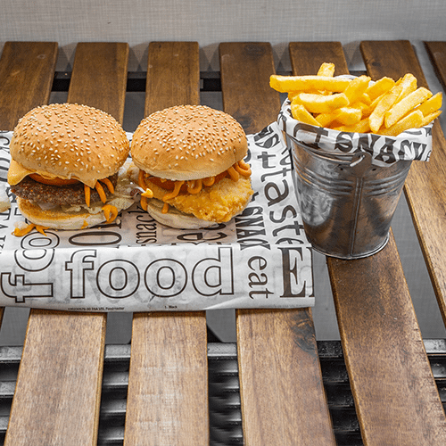 Menu cheese-/hamburger