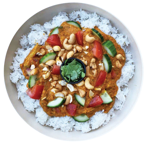 Tikka masala met kokosrijst