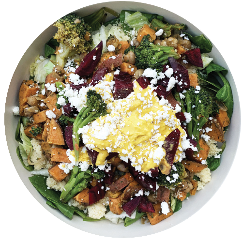 Veggie hummus bowl