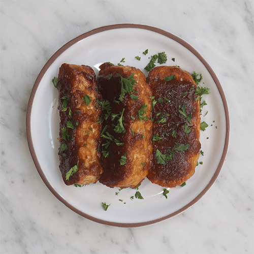 Fried tempeh with maple-tamari marinade