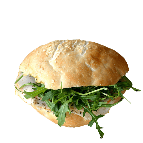 Sandwich rolled roast chicken