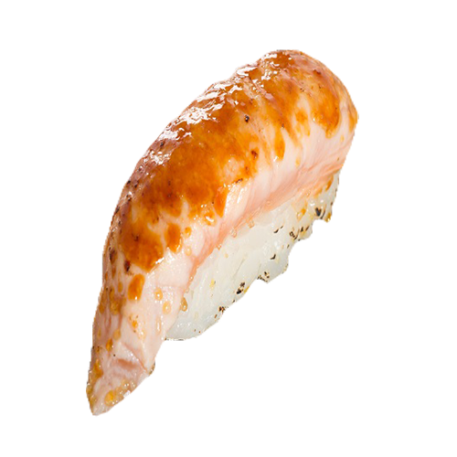 Nigiri geflambeerde zalm