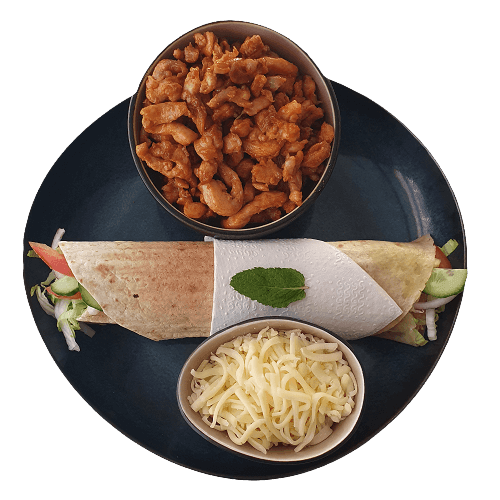 Wrap kipshoarma met kaas (groot)