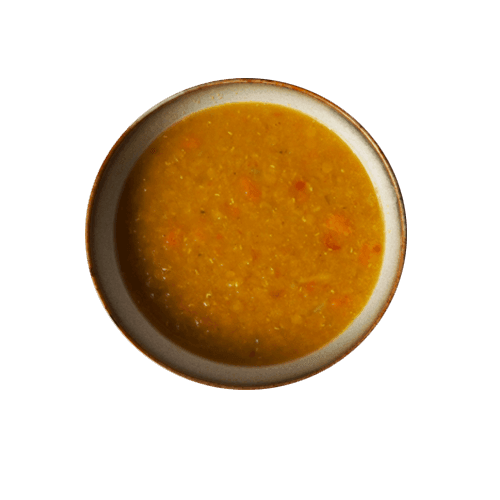 Coconut soup with lentils