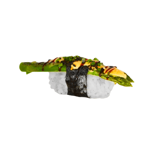 Flamed asparagus