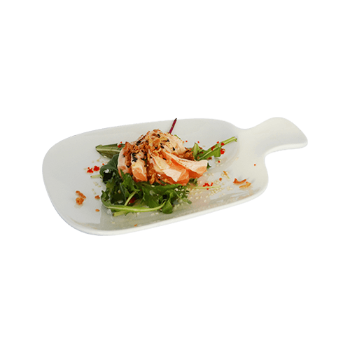 Flamed sashimi salmon
