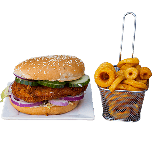 Crispy kipfilet burger menu