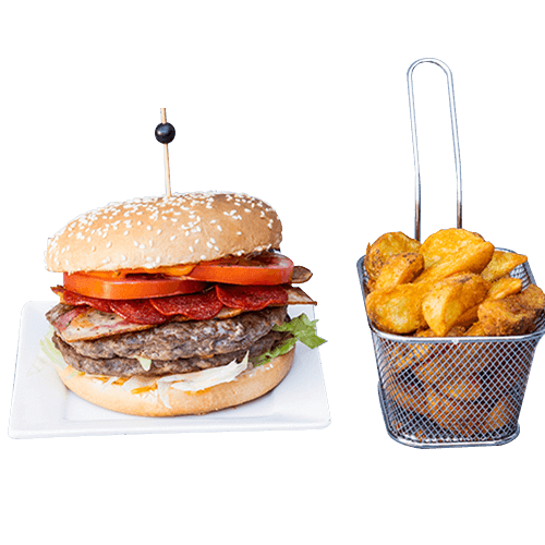 Double meat burger menu