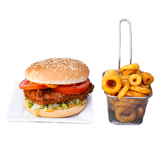 Spicy kipfilet burger menu