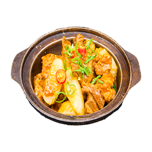Stuffed tofu with minced prawn and pork claypot
