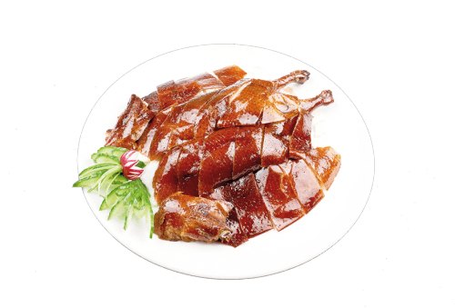 Half a Peking duck with pancakes