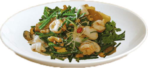 Stir fried Full Moon seafood and vegetable mix