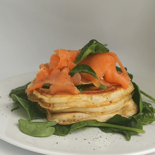 Jumping green salmon