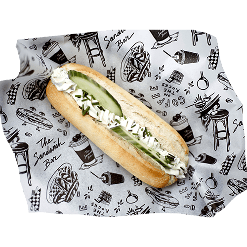 Cream cheese-chives sandwich with cucumber