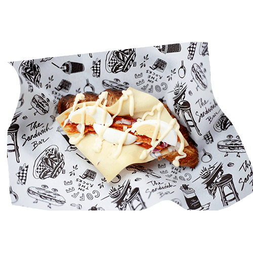 Croissant topped with filet americain