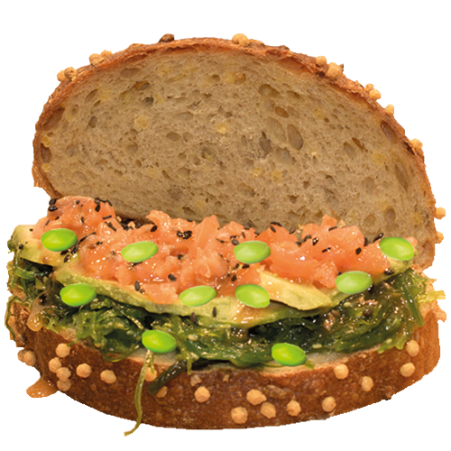 Sushi sandwich zalm en avocado