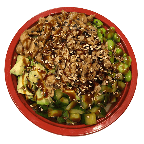 Poke grilled salmon