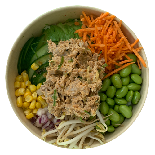 Grilled tuna poke bowl
