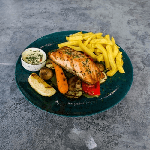 Grilled salmon fillet