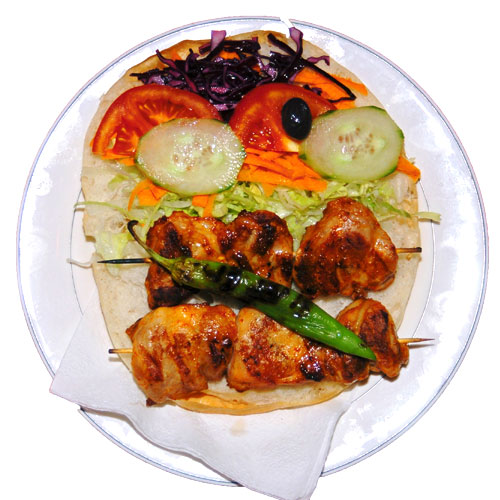 Chicken shaslick sandwich