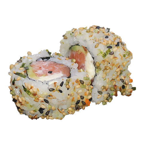Sake crunchy uramaki 4 stuks
