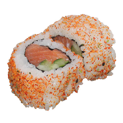 Spicy sake uramaki 4 stuks