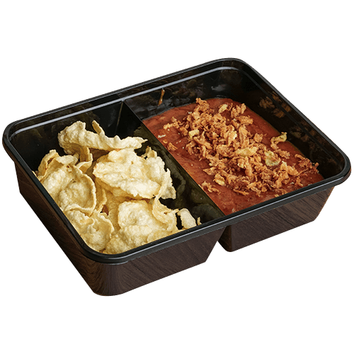 Emping met saté saus