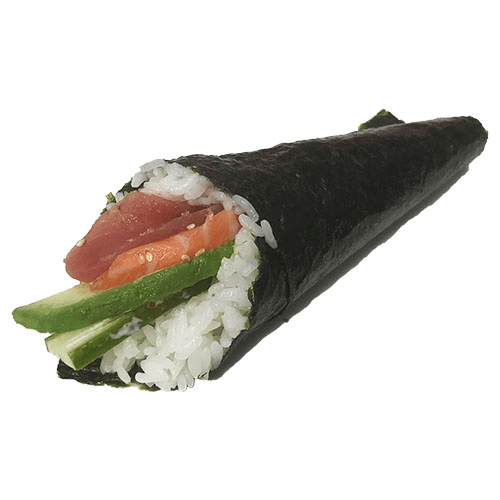 Temaki rainbow handroll