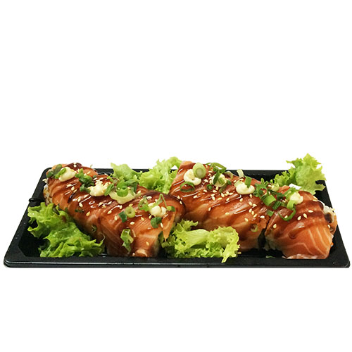 Uramaki soft shell salmon roll