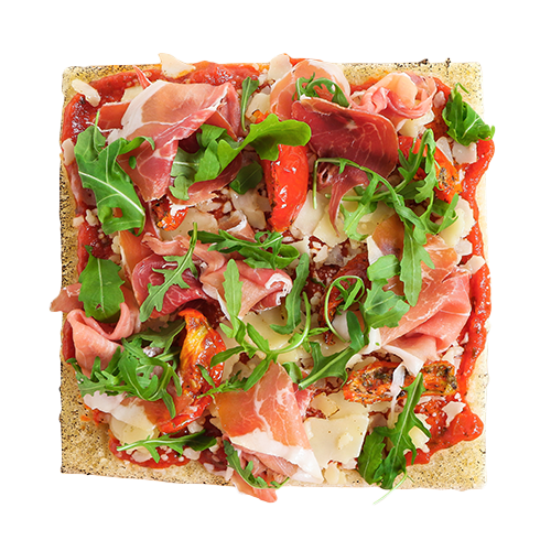 Maelo focaccia pizza met tomatenbasis