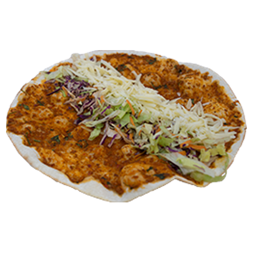 Lahmacun met kaas en groenten