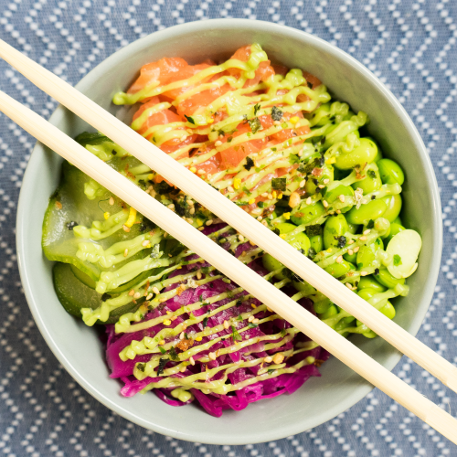 Salmon rainbow bowl