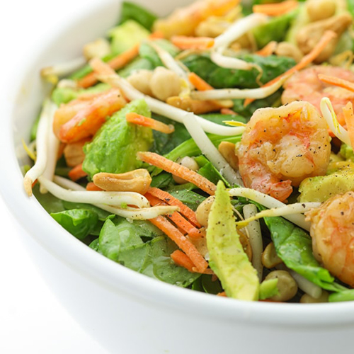 Grilled prawn en avocado