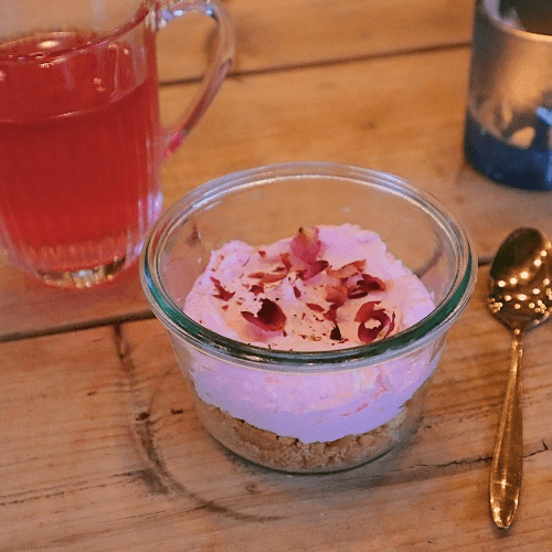 Rose cardamom cheesecake
