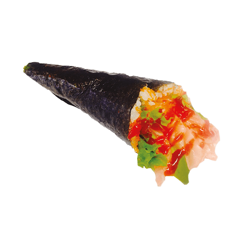 Spicy salmon handroll
