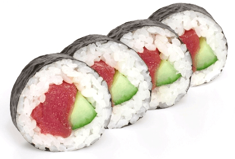 Medium maki tuna and cucumber, 4 pieces