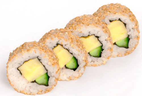 Inside out maki omelet and cucumber, 4 pieces