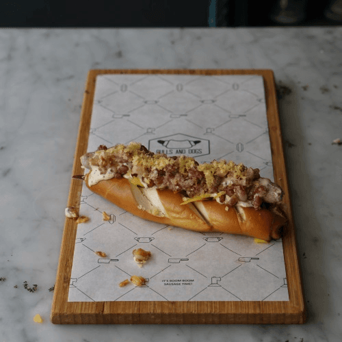 The bacon and chips dog