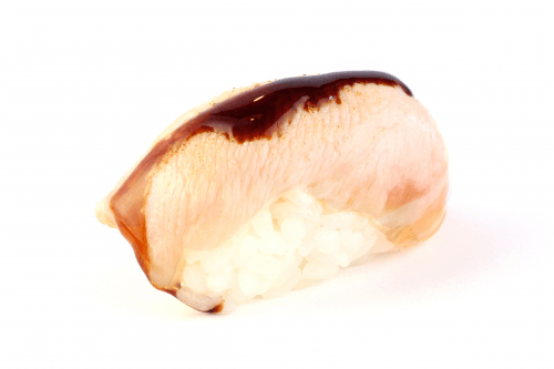 Flamed sake nigiri